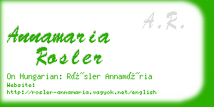 annamaria rosler business card